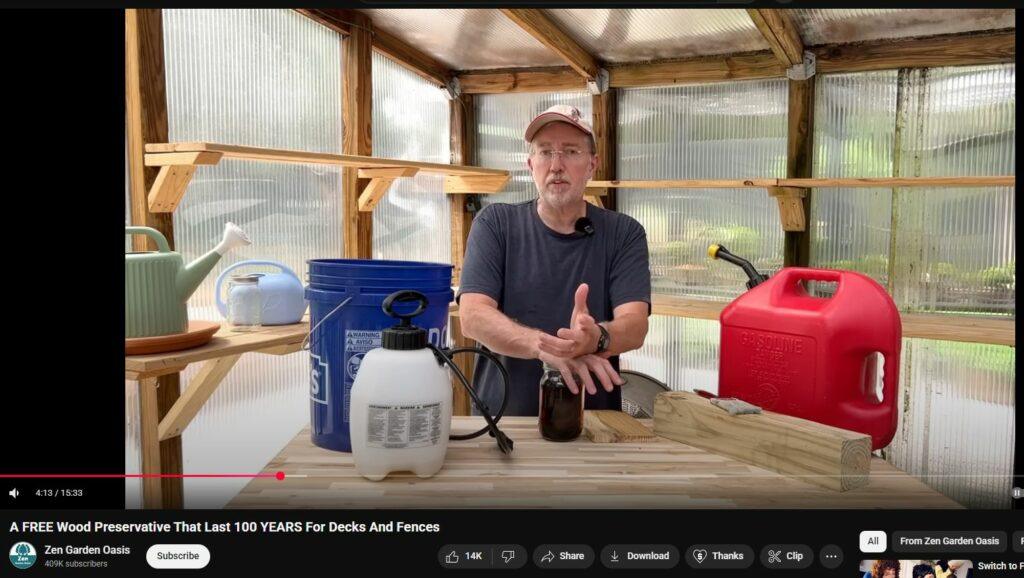 Free 50-100 year Wood Preservative - used motor oil and Diesel fuel